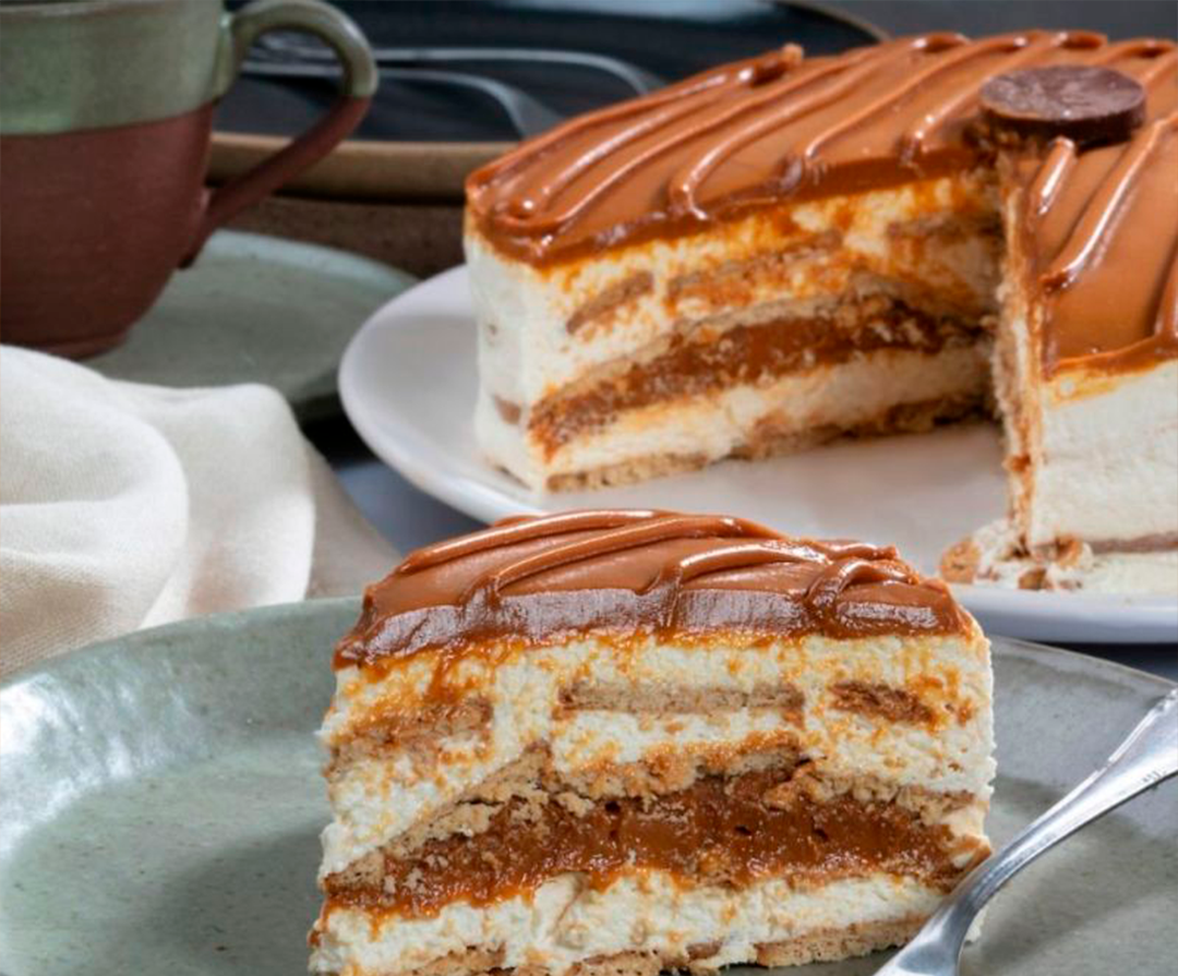 Bolo de doce de leite sem lactose